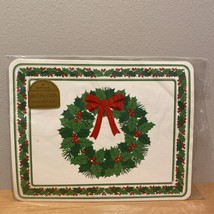 Vintage Hallmark Placemats Christmas Wreath Set 6 - 11 x 14” Opened - £5.84 GBP