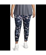 Terra &amp; Sky Women&#39;s Plus Ankle Length Jeggings 4X (28-30W) Blue Floral NEW - $21.28