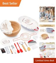 Sourdough Baking Kit with Round &amp; Oval Proofing Baskets, 38 Pieces - $62.32