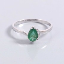 Emerald Ring 5x7 mm Pear Emerald Designer Ring Emerald Promise Ring - £32.13 GBP