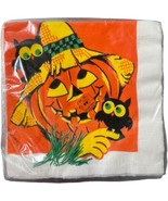 Vintage Halloween Paper Napkins Halloween Jack O&#39;Lantern Owl Tuttle Press - £11.09 GBP