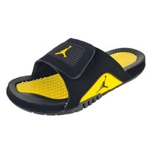Nike Jordan HYDRO IV Retro THUNDER Black Tour Yellow 532225 017 Slides Men SZ 14 - $95.00