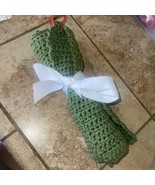 Handmade Set of 2 Crochet Cotton Dish/Wash Cloths 10”x9.5”- Green - $221.95 MXN