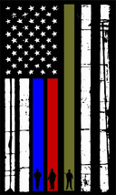 Thin Blue Line Soldier Decal Stars Right Firefighter, Police, Military D... - $4.94+