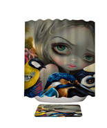 Art Painted Birdsong Beautiful Maiden and Birds Shower Curtain - $23.90+
