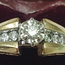 Vintage Estate  .50ct  Diamond Engagement 14k Yellow  Gold  Filigree Ring - £1,075.94 GBP