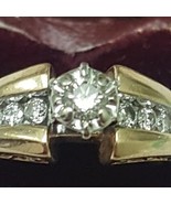 Vintage Estate  .50ct  Diamond Engagement 14k Yellow  Gold  Filigree Ring - £1,081.74 GBP