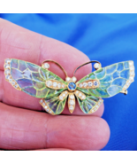 Earth mined Diamond Sapphire Deco Plique a Jour Enamel Brooch Filigree 1... - $341,569.68 MXN