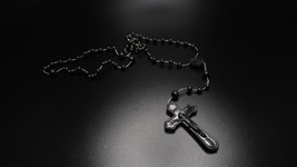 Cheap Black Plastic Rosary - $1.98