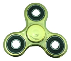 Fidget Spinner Gold with Black Metallic Hand Spinner Stress &amp; Anxiety Re... - £5.41 GBP