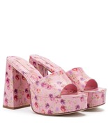 LoveShackFancy x Larroude Dolly Platform Mules Sandal Wild Pink Rose Flo... - $382.95 CAD
