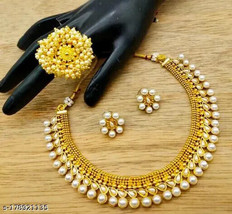 Kundan Jewelry Set Indian Gold Plated Temple Wedding Bridal Jewelry Set ab - $4.99