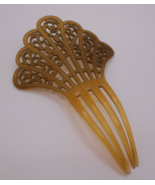 VICTORIAN celluloid mantilla hair comb 4 1/4&quot; art nouveau flowers antique - £41.21 GBP