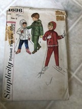 Vintage Simplicity 4636 Child&#39;s Size 6 Hooded Jacket/Pants sewing pattern cut - £19.76 GBP