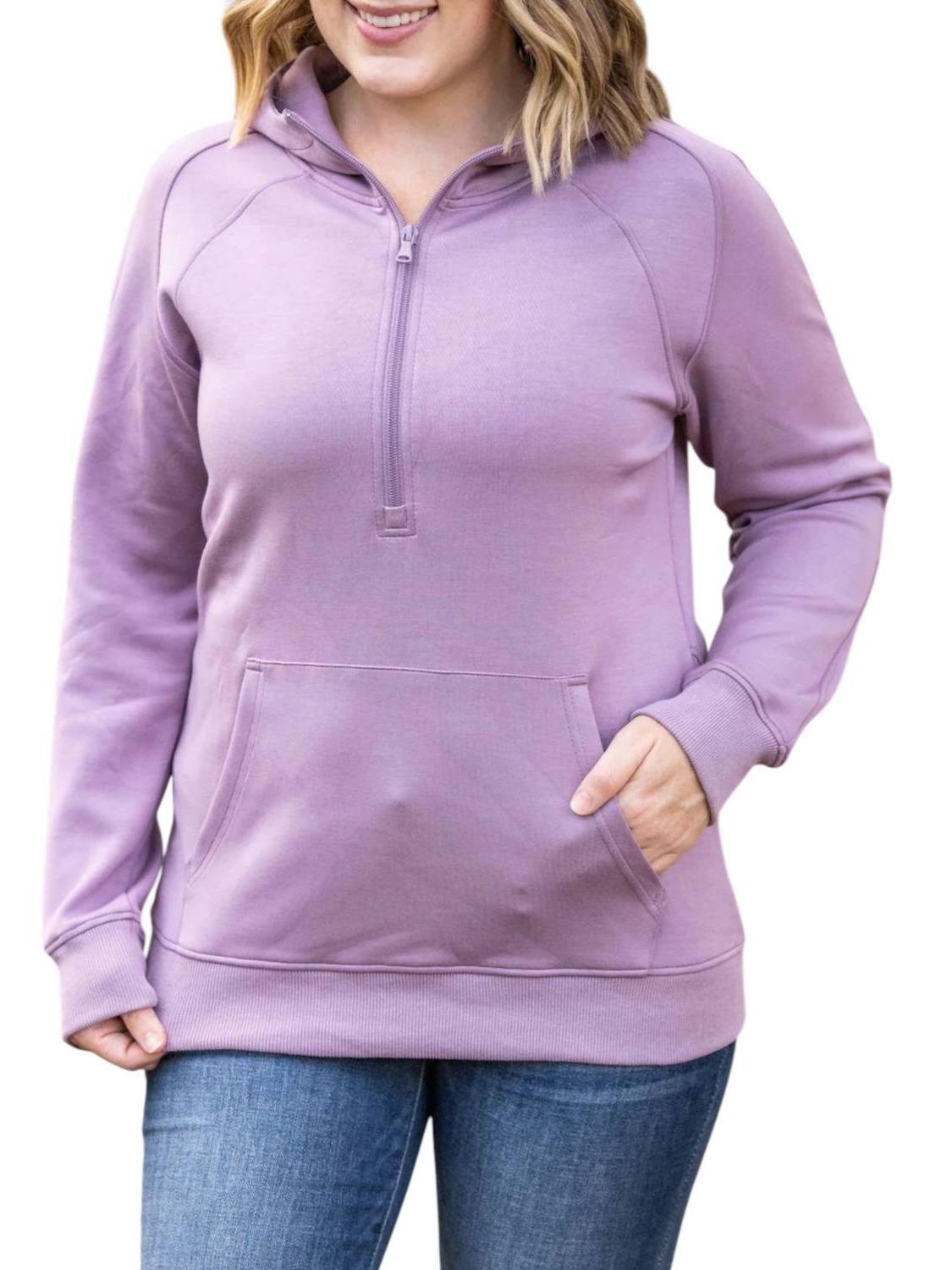 Michelle Mae Scuba Halfzip Hoodie Lavender - $65.00