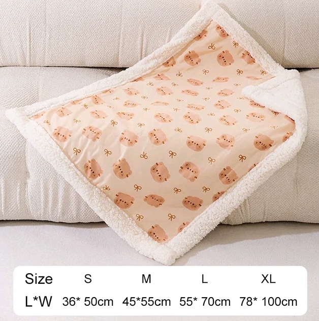 Warm Sleeping Mat Soft Fleece Dog Cat Pet Bed Blanket Pad Cushion - $9.99