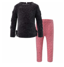 DKNY Kids ~ 2-Piece ~ Grey ~ Chenille ~ Crewneck Sweater Legging Set ~ S... - $30.00