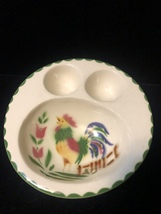 Vintage Cardinal Rooster Egg Cup Plate - $27.00