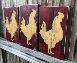 Primitive Chicken Wall Hangings, Rustic Farmhouse Décor, Chicken Lover Gift - £27.87 GBP