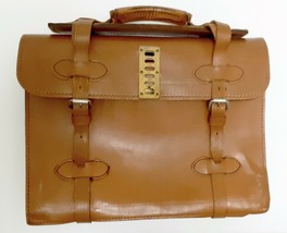 Vintage ARTHUR YOUNG &amp; COMPANY Leather Attache Briefcase Large 19&quot; Distr... - £98.28 GBP