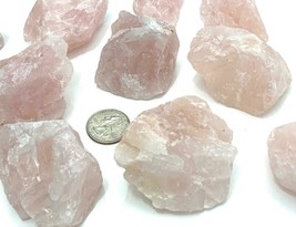 2 Pcs Rough Cut Rose Quartz Crystals 2&quot;-2 1/2&quot; Large Mineral Stones #29 Pink - £7.50 GBP