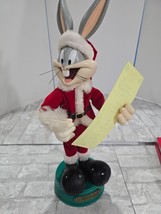 Bugs Bunny Statue Figure Christmas Santa 15&quot; List Looney Tunes 1996 Warn... - $434.42 MXN