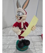 Bugs Bunny Statue Figure Christmas Santa 15&quot; List Looney Tunes 1996 Warn... - $31.44 CAD