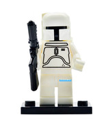 White Boba Fett Star Wars Bounty Hunter Custom LEGO Minifigure Toy - $56.13 MXN