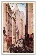 Broad Street View and Curb Brokers New York City NY NYC UNP WB Postcard W14 - £2.33 GBP