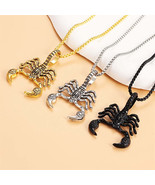 Retro HipHop Black Scorpion Pendant Necklace - $35.55