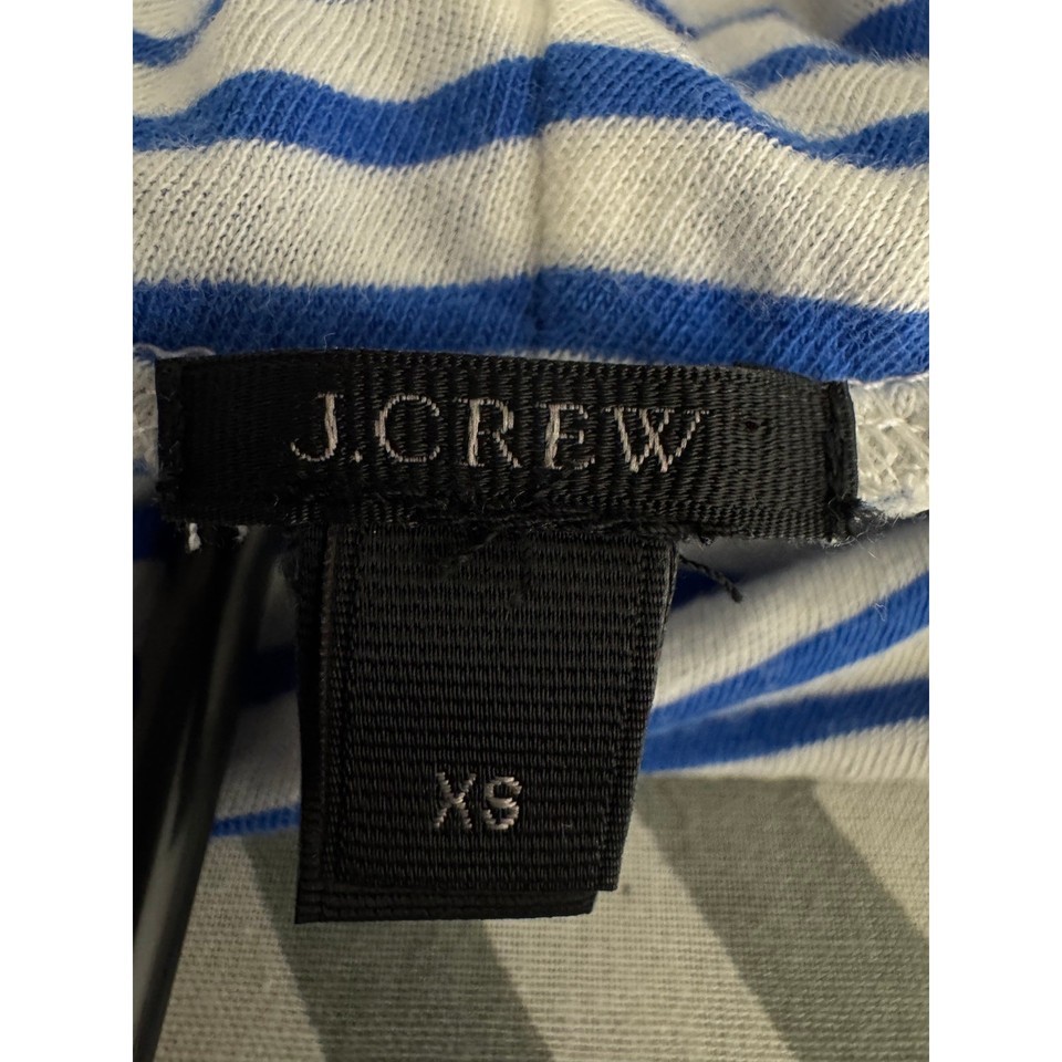 J.Crew XS Striped Turtleneck Long Sleeve Tee Blue White Nautical Classic Fit Item image 3