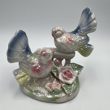 Iridescent Figure Birds with flowers Figurine Decor - £11.98 GBP