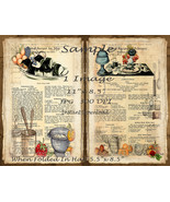 Printable Junk Journal Page Recipes Vintage Ephemera Cookbook Scrapbook ... - £2.31 GBP
