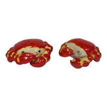 Norcrest Red Crabs Ceramic Salt &amp; Peppers Shakers MCM Kitchen Nautical Decor - £16.77 GBP