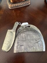 Antique Kansas City MO Souvenir Crumb Tray &amp; Brush Set Brass Embossed La... - $48.02