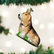 Old World Christmas Basset Hound Floppy Ears Dog Christmas Ornament 12473 - £10.35 GBP