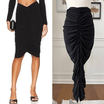 NWT Norma Kamali Shirred Skirt in Black $175 S - $52.20