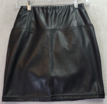 Tinseltown Faux Leather Skirts Womens Small Black Polyester Casual Elastic Waist - £19.12 GBP