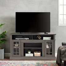 Modern TV Stand Console for 65&quot; TV - Dark Walnut &amp; Black - $244.99