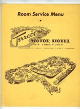 Terrace Motor Hotel Menu South Congress Highway 81 Austin Texas 1950&#39;s - £130.11 GBP