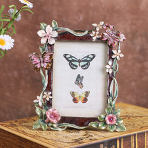 Creative Enamel Colored Metal Photo Frame With Flower And Bird Photo Frame - £17.67 GBP+
