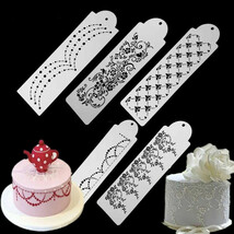 5Piece Cake Flower decorating Stencils for Airbrush Paint Icing Frosting... - £13.58 GBP