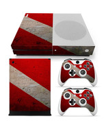 Xbox One S Console &amp; 2 Controllers Red Vinyl Skin Wrap Decal - $187.41 MXN