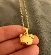 Hello Kitty Necklace 925 Gold Hello Kitty Pendant - £67.26 GBP