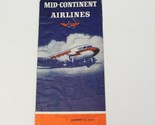 Mid-continent Airline Oct 15 1946 Fares Brochure Minot to New Orleans - $19.59