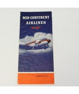 Mid-continent Airline Oct 15 1946 Fares Brochure Minot to New Orleans - $19.59