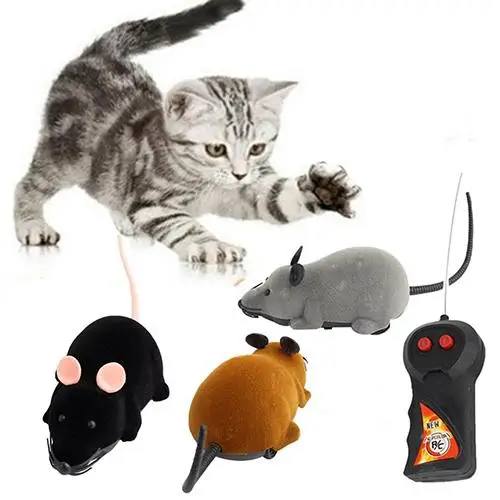 Mini RC Simulation Plush Mouse Tricky Plastic Flocking Wireless Toy for Pet - £10.26 GBP+