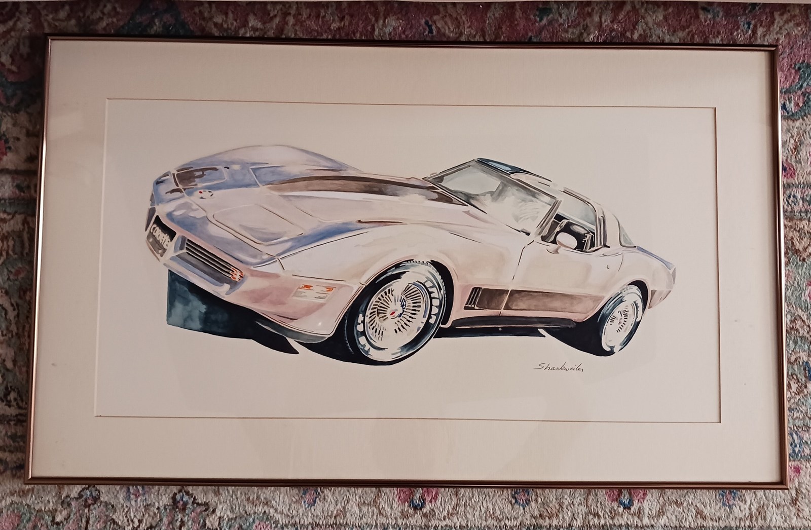 1970s Corvette - Watercolor on paper by David Shankweiler - $275.00