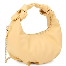 New Yellow Smooth Round Handle Zipper Hand Bag - $43.56