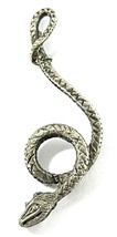 Vintage Silver Tone Snake Pendant – Coiled Serpent Jewelry, Gothic / Boh... - $14.95
